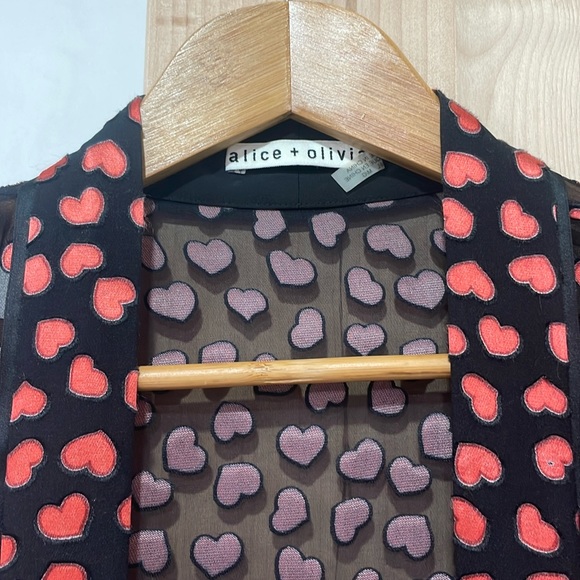 Alice + Olivia Hearts Silk Robe - Picture 2 of 7